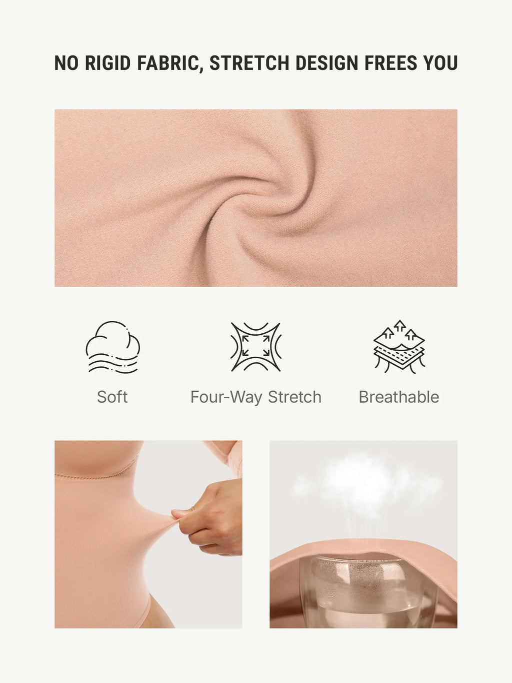 Body tipo tanga de manga larga y sin costuras con control de abdomen