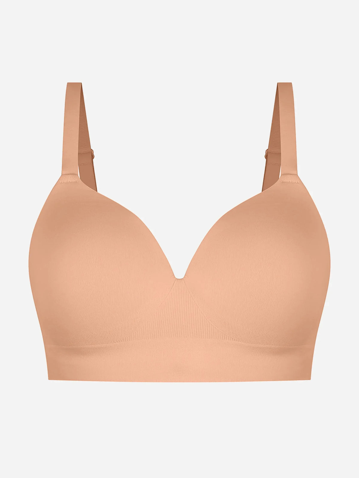 Sujetador push-up inalámbrico sin costuras, cómodo y de cobertura total.