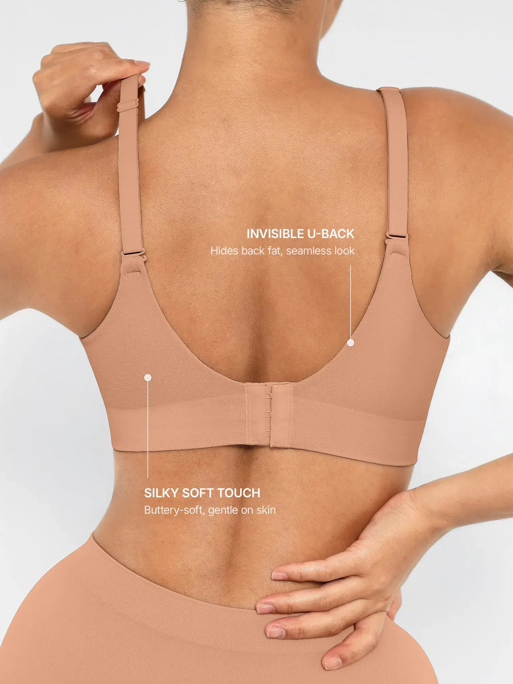 Sujetador push-up inalámbrico sin costuras, cómodo y de cobertura total.