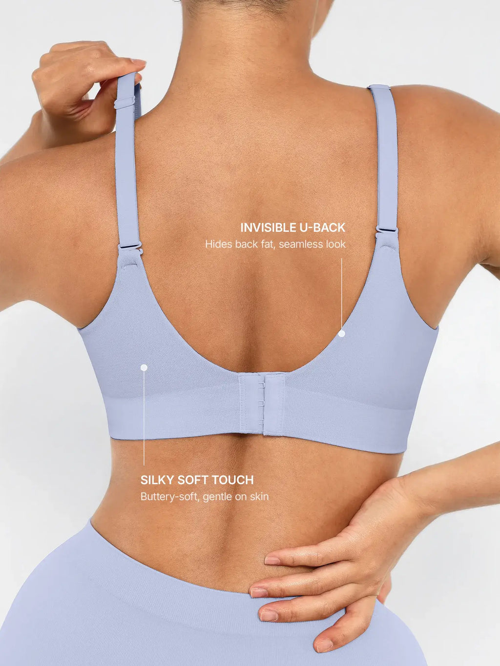 Sujetador push-up inalámbrico sin costuras, cómodo y de cobertura total.