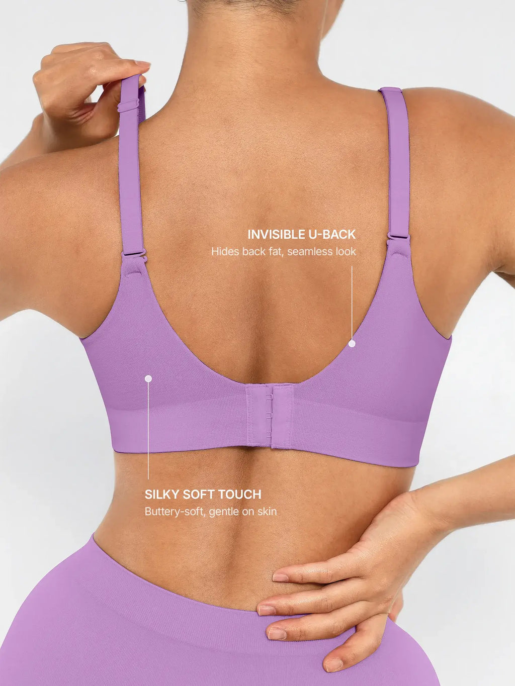 Sujetador push-up inalámbrico sin costuras, cómodo y de cobertura total.