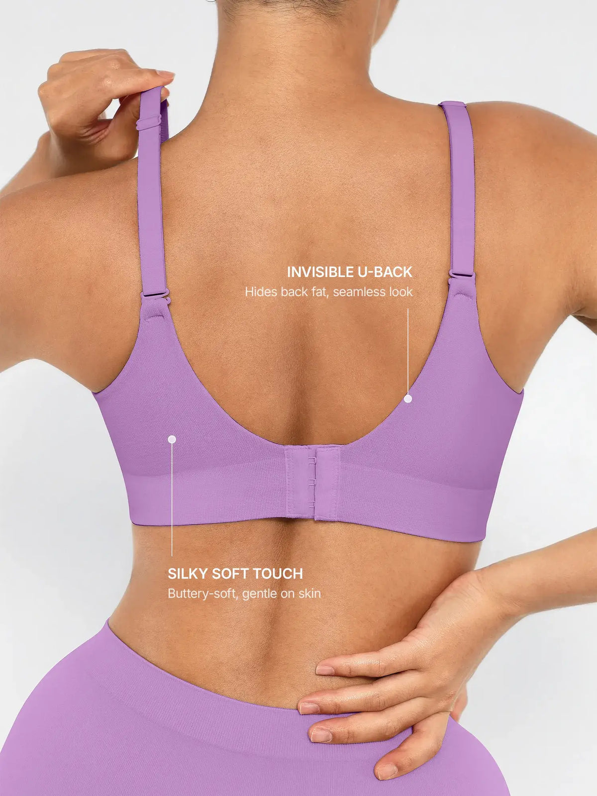 Sujetador push-up inalámbrico sin costuras, cómodo y de cobertura total.