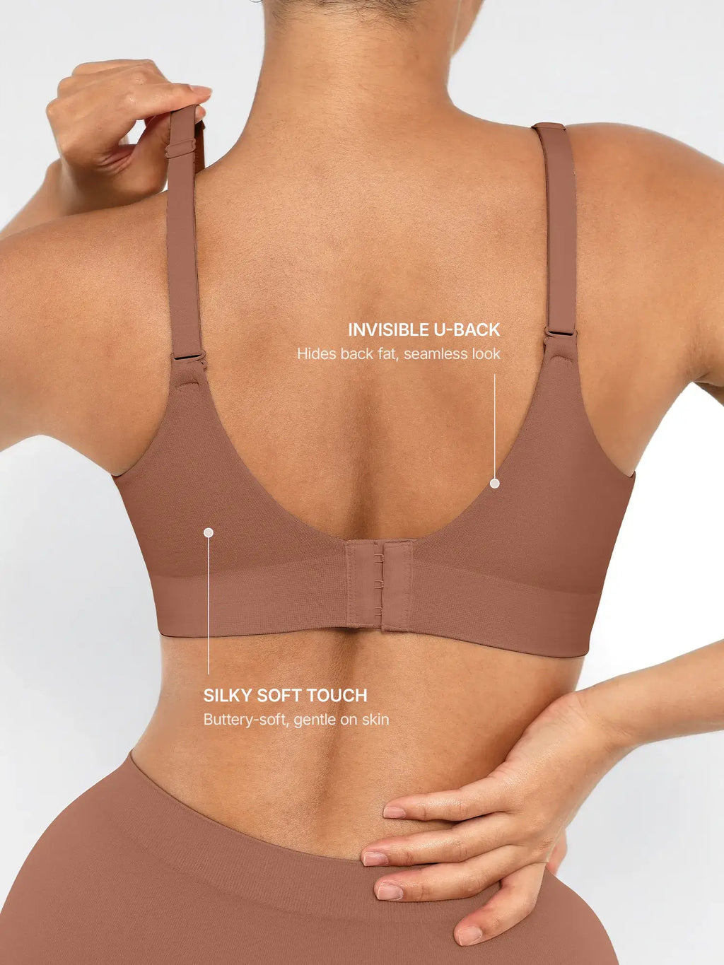 Sujetador push-up inalámbrico sin costuras, cómodo y de cobertura total.