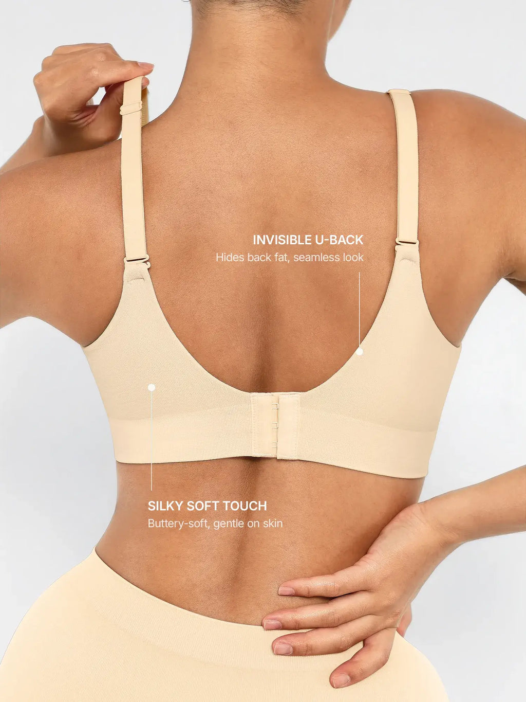 Sujetador push-up inalámbrico sin costuras, cómodo y de cobertura total.