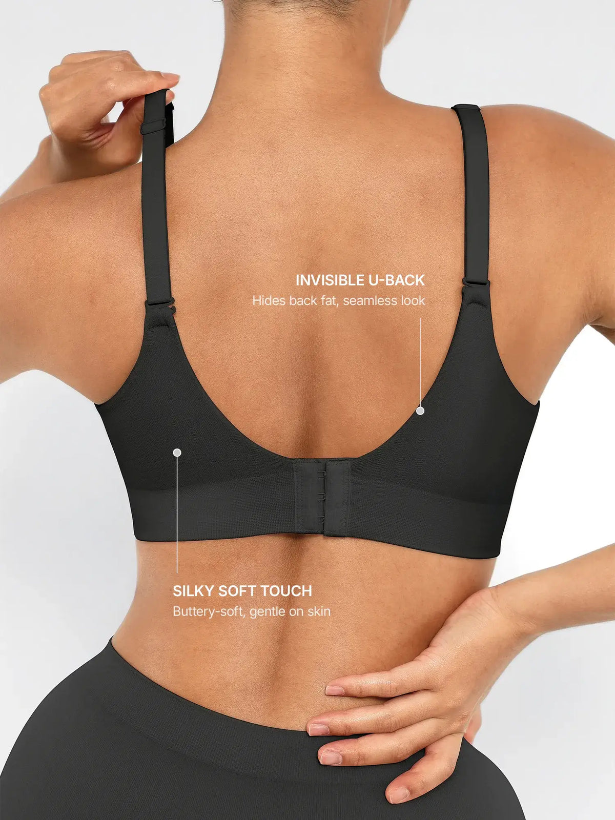 Sujetador push-up inalámbrico sin costuras, cómodo y de cobertura total.