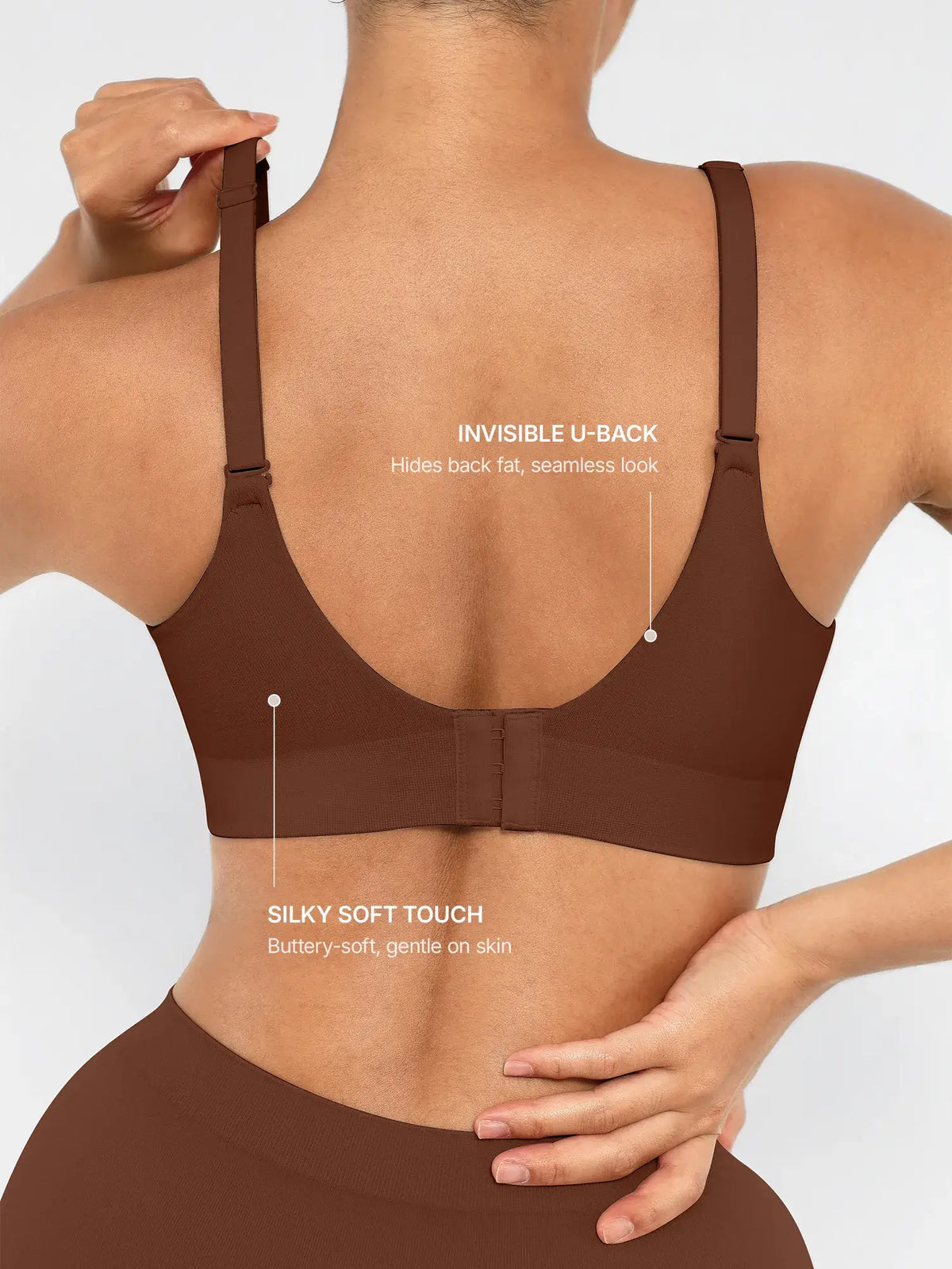 Sujetador push-up inalámbrico sin costuras, cómodo y de cobertura total.