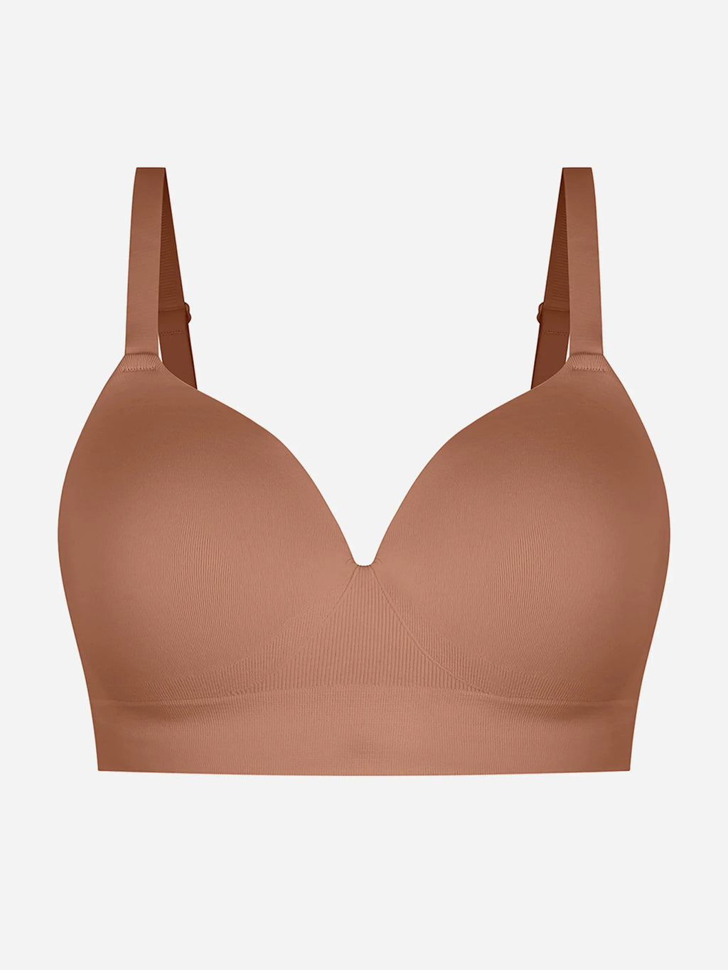 Sujetador push-up inalámbrico sin costuras, cómodo y de cobertura total.
