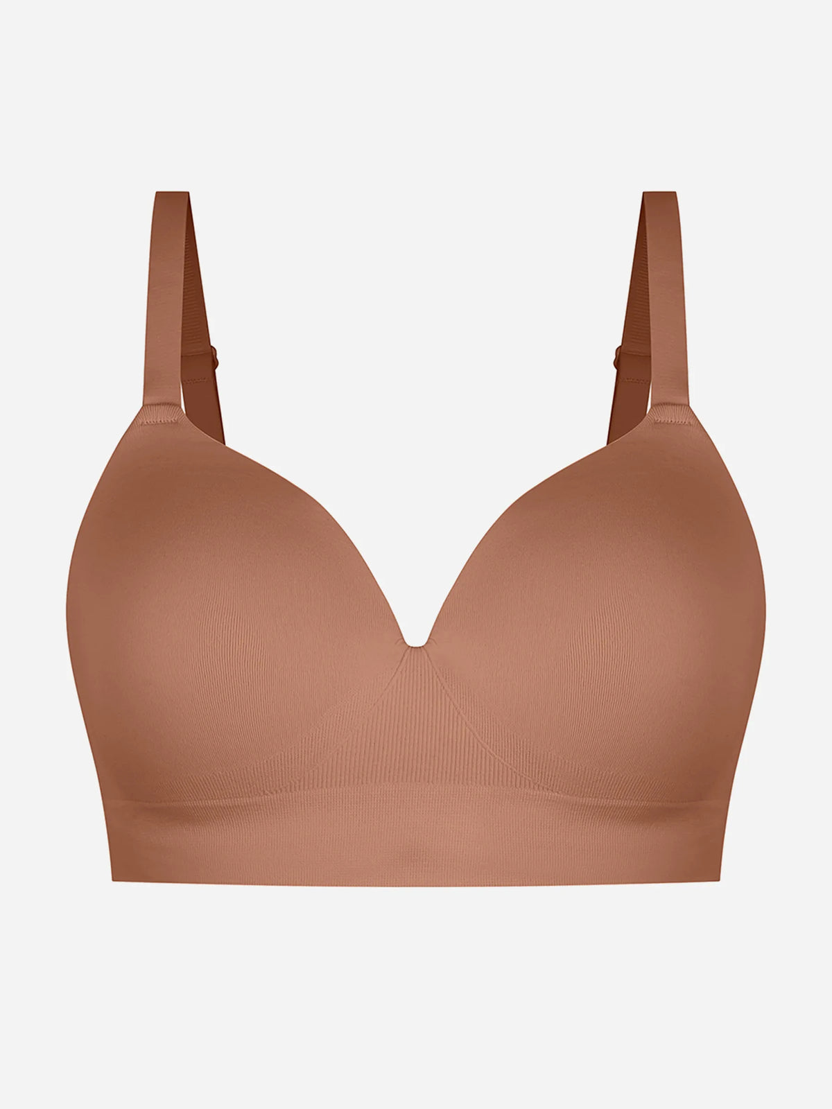 Sujetador push-up inalámbrico sin costuras, cómodo y de cobertura total.