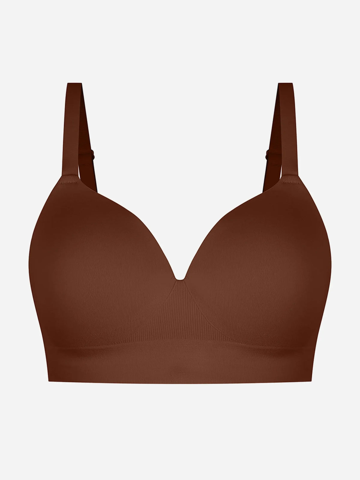Sujetador push-up inalámbrico sin costuras, cómodo y de cobertura total.