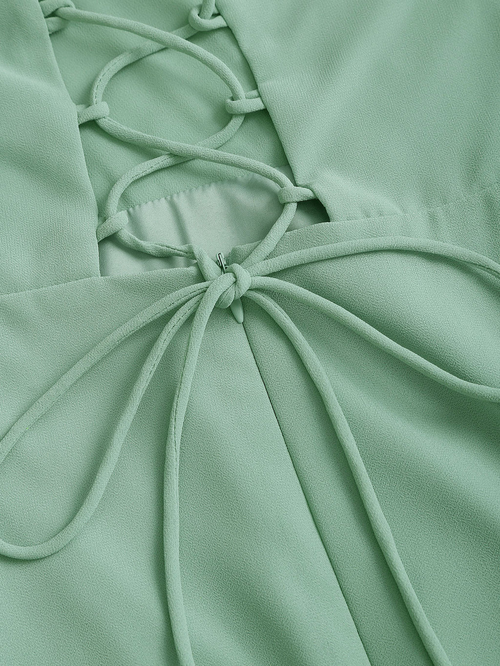 Vestido largo lencero verde de corte A sin espalda - Zeryn Haus